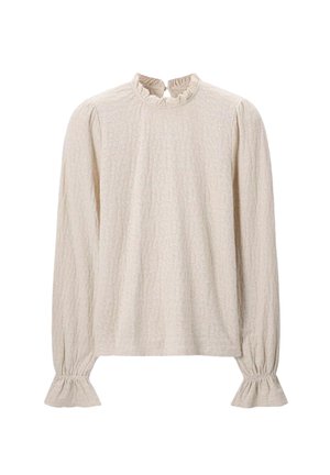 LANGARMSHIRT MIT LUREX WEISS - Blouse - weiß