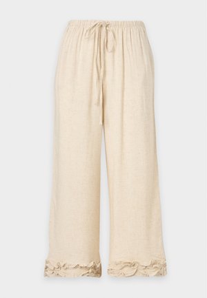 New Look, LOOK CROPPED RUFFLE HEM - Pantalon classique - stone