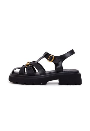 Sandalen met plateauzool - black