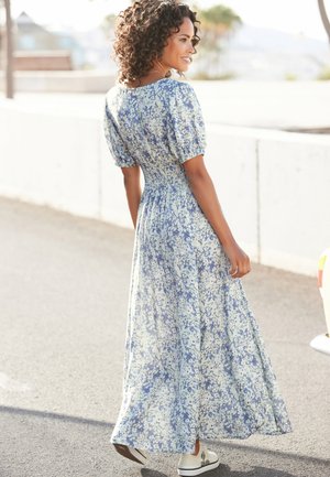 Robe longue - blau bedruckt