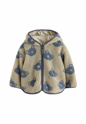 REGULAR FIT  ZIP THROUGH HOODED - Flisinė striukė - beige/blue