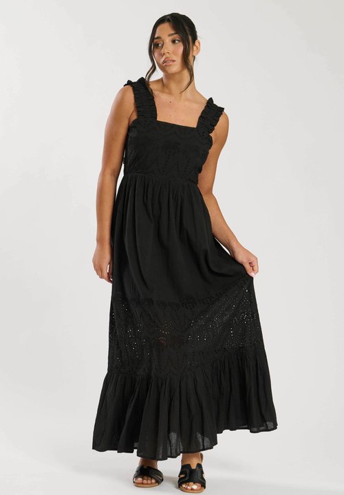 blue long puff sleeve dress Navy Floral Metallic Puff Sleeve Maxi Dress
