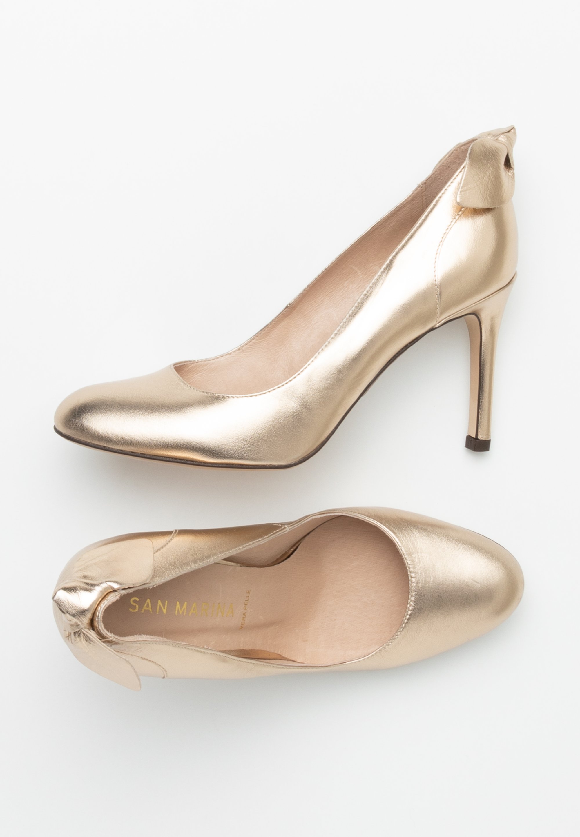 Escarpins SAN MARINA En Cuir Pailleté Rose Pâle - Taille 39 - Très Bon état - Occasion
