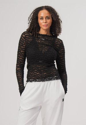 Karo Kauer Label, BEKLEIDUNG LACE LONGSLEEVE XT - Blouse - black