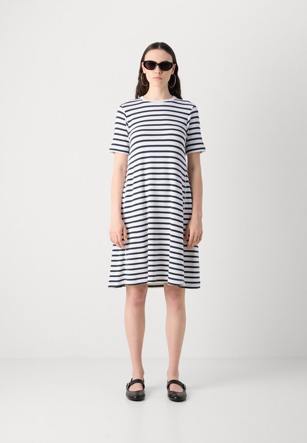 DRESS WIDE SEAM ROUND NECK SHORT SLEEVE STRIPED - Jersey dress3