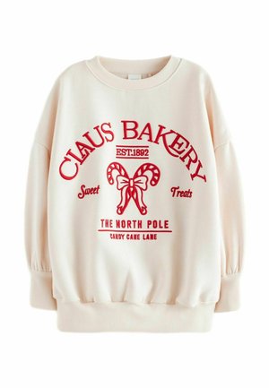 Sweatshirt - ecru red claus christmas