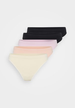 ONLVICKY THONG 5 PACK - Tango nohavičky - black/rugby tan/dawn pink/bone white