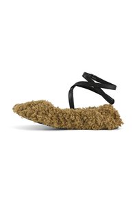 Ballerina's met enkelbandjes - camel