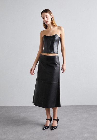 STUDIO ID MIDI SKIRT - A-vonalú szoknya - black