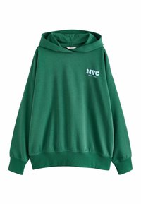 Next NEW YORK CITY GRAPHIC LONGLINE - Mikina s kapucňou - dark green
