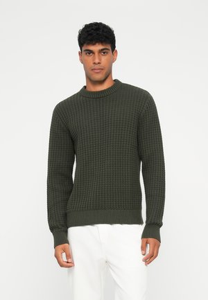 SLHTOM STRUCTURE CREW NECK - Džemperis - forest night
