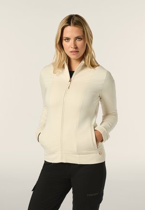 COLLO ALTO E CON MANICHE AMPIE - Sudadera con cremallera - white sand