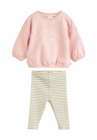 Next SET - Sweatshirt - pink grey slogan stripe