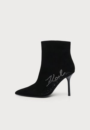 KARL LAGERFELD SARABANDE STUD SIGNIA ANKLE BT - Bottines à talons hauts - black w/silver