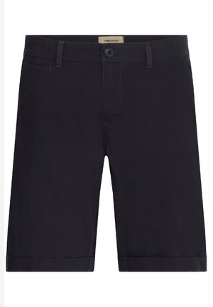 Shorts noirs pour hommes, longueur genou, avec fermeture à bouton, passants de ceinture et poches latérales, fabriqués par la marque Blend.