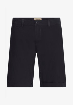 Čierne pánske šortky po kolená s gombíkovým uzáverom, pútka na opasok a bočnými vreckami, vyrobené značkou Blend.