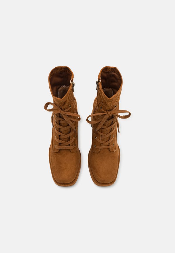 High heeled ankle boots - cognac2