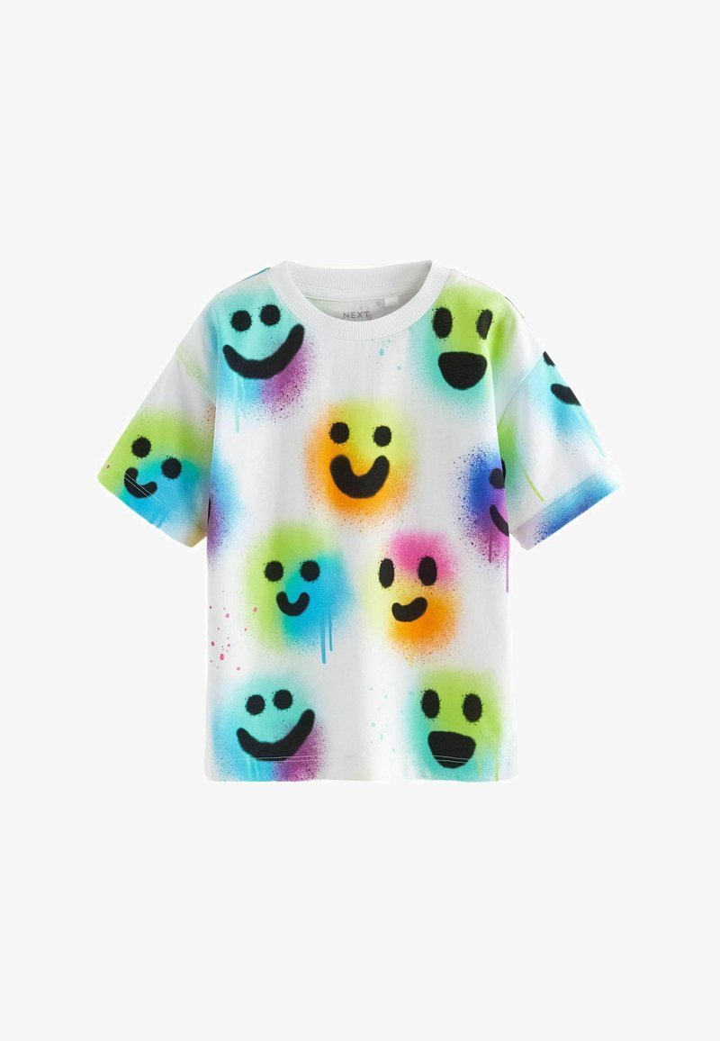 Next SHORT SLEEVE GRAFFIC - REGULAR FIT - Nyomott mintás póló - multi faces