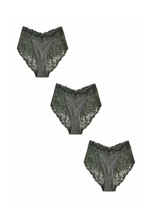 Next, HIGH WAIST HIGH LEG FIT - ULTIMATE COMFORT LACE KNICKERS 3 PACK - Brazil alsó - green