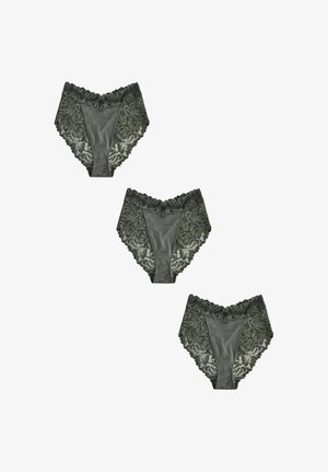 Next, HIGH WAIST HIGH LEG FIT - ULTIMATE COMFORT LACE KNICKERS 3 PACK - Brazil alsó - green