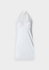 Open Back Linen-Blend Halter Dress - Vestito casual - bright white
