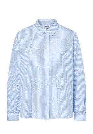 More & More, MORE & MORE FEMININE BLUSE, STREIFEN U. BLUMENDESSIN - Button-down blouse - stripes fresh skyblue