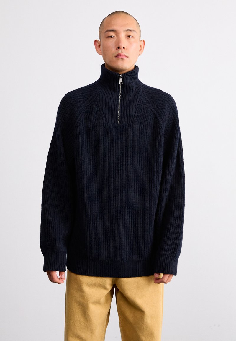 Carhartt WIP MARLON HALF ZIP - Neule - dark navy