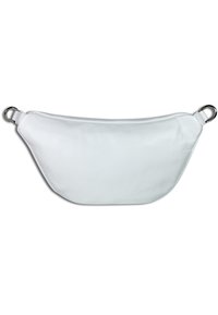 Weiße Lederhandtasche mit einer geschwungenen Form. Verfügt über silberfarbene Hardware und eine glatte Textur. Ideal für den Alltag oder casual Trageanlässe.