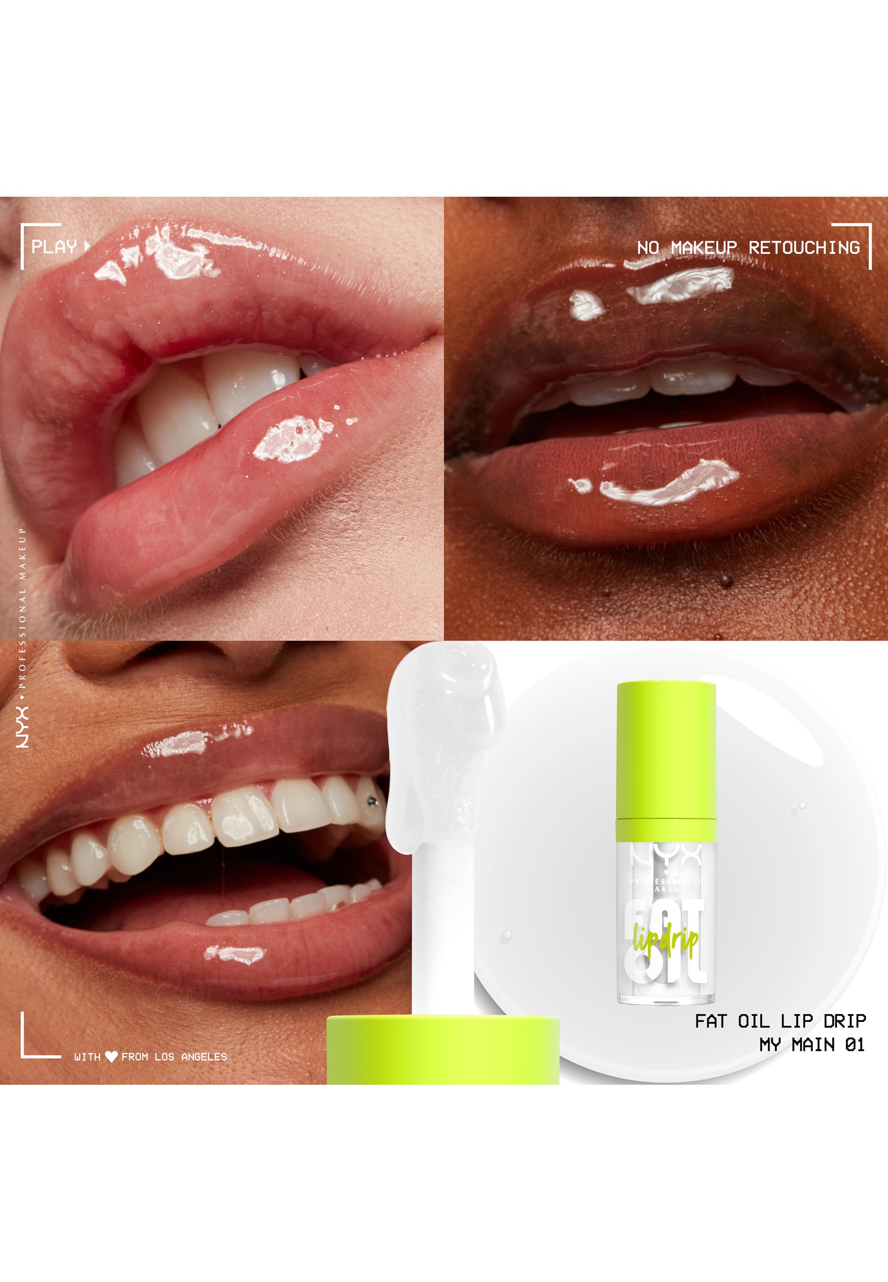 NYX Professional Makeup Fat Oil Lip Drip – Lipgloss „Splash Of Cream“, Mit Nährenden Ölen, Bis Zu 12h Feuchtigkeit, Nicht Klebrig, Mit Dickem Applikator