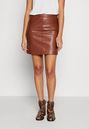 Jupe en cuir - brown