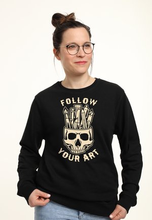 Henry Tiger, POP CREATURE FOLLOW YOUR ART - Sweatshirt - black