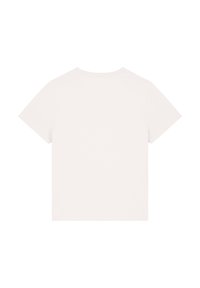 Korte mouw t-shirt van lichtbeige katoen, met een klassieke ronde halslijn en een gladde, effen achterkant. Geen zichtbare patronen of graphics.