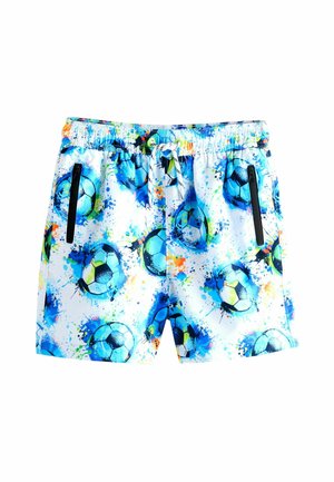 REGULAR FIT PRINTED - Badeshorts - white blue football