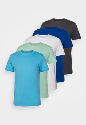 5 PACK - T-shirt basic - blue/dark blue/light green