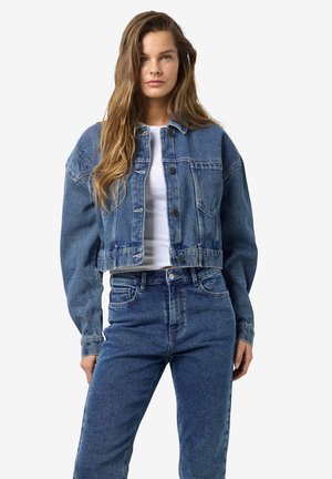 Noisy May NMRONJA CROP JACKET - Traper jakna - medium blue denim