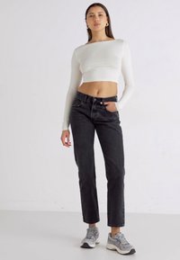 Gina Tricot SOFT TOUCH CROPPED TOP - Top s dlhým rukávom - pristine