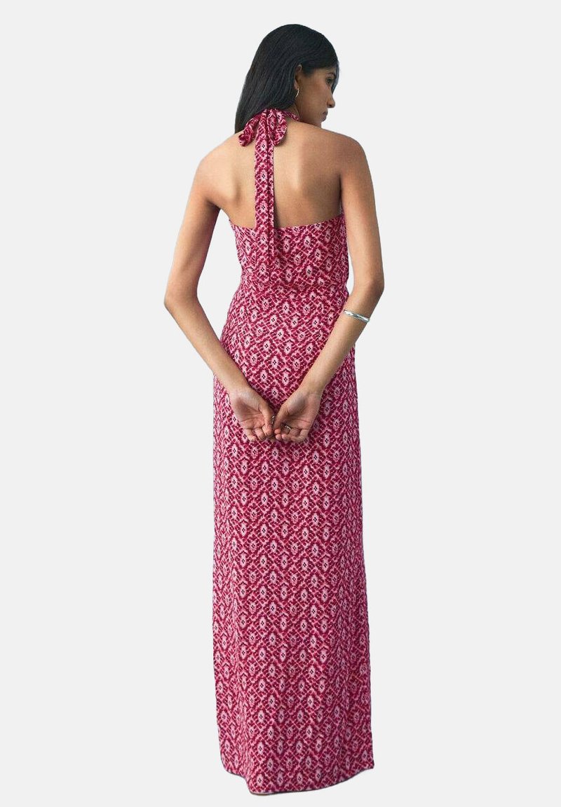 strapless open back dress Mac Duggal Women's Ieena Keyhole Chain Halter Gown - Beige