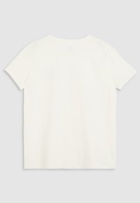 Kortärmad t-shirt med rund hals i off-white bomull, med en slät yta och standard passform. Inga synliga grafiska motiv eller dekorationer.