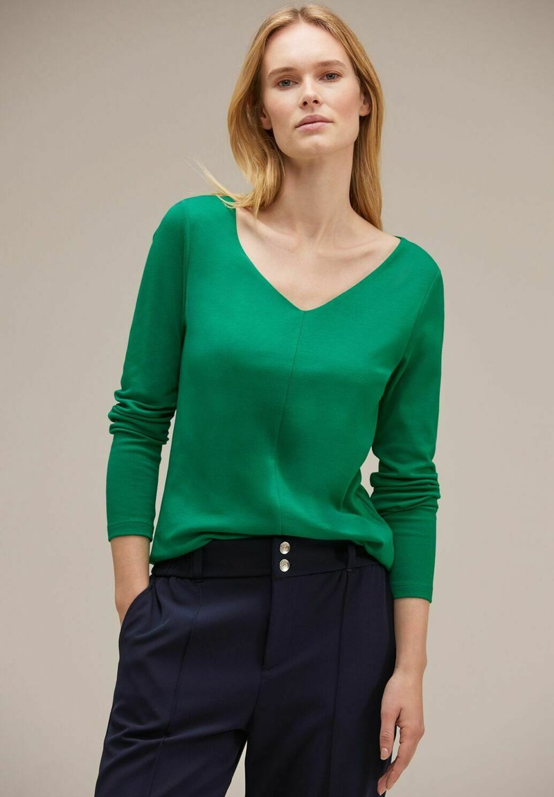Street One V AUSSCHNITT Longsleeve Gr n groen Zalando nl v-one-youtube