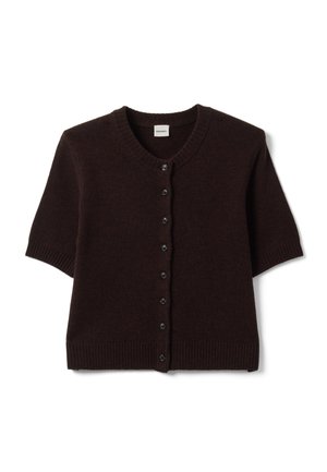 Stefanel, CREW-NECK CARDIGAN, REGULAR FIT. - Strickjacke - dark brown