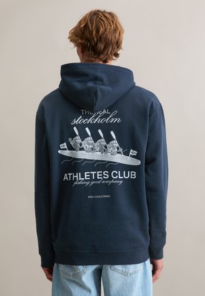 MIT GROSSEM RÜCKENPRINT - Kapuzenpullover - navy teal