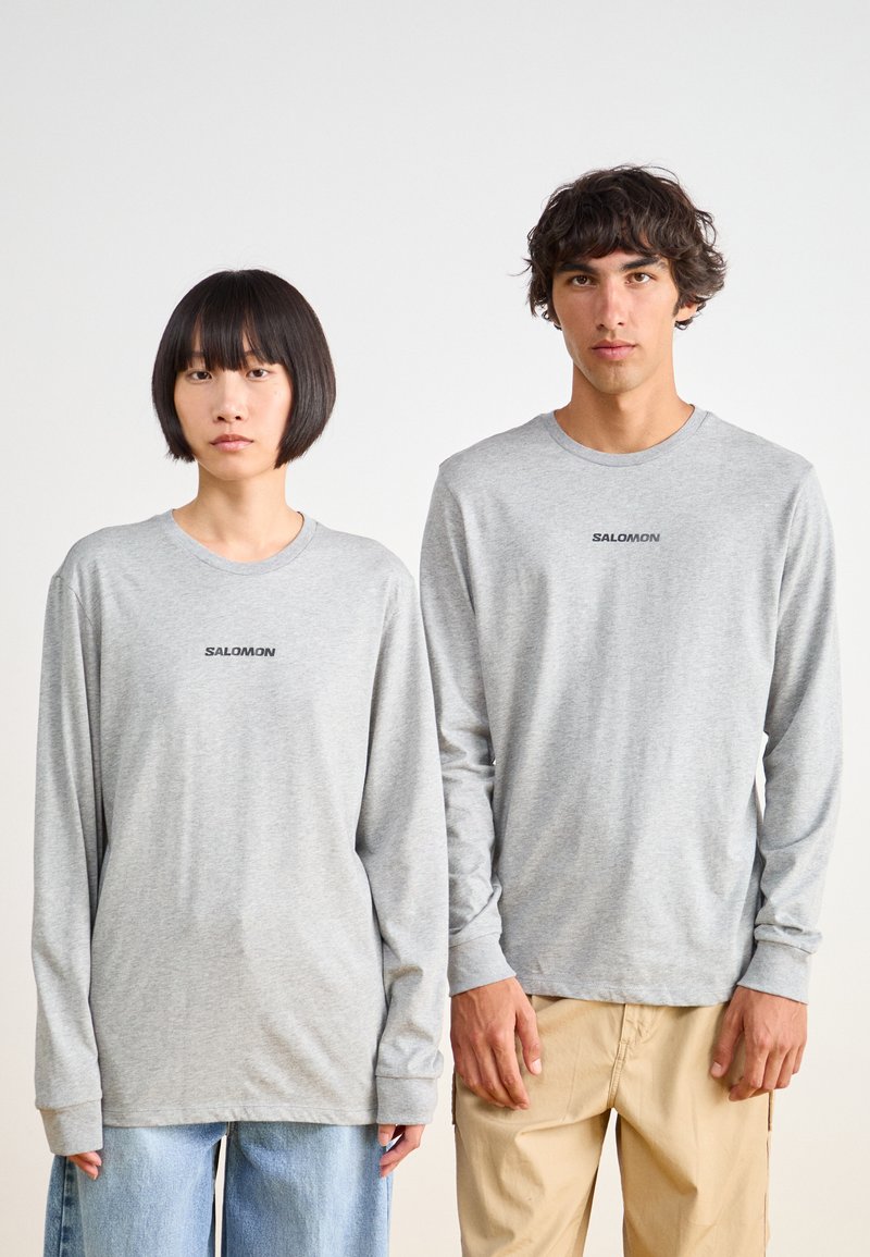 Salomon LOGO TEE UNISEX - T-shirt estampada - heather grey