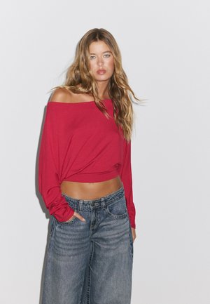 Stradivarius, WAISTBAND EFFECT T-SHIRT - T-shirt à manches longues - red