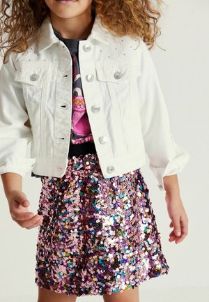 DIAMANTE DENIM WESTERN JACKET - Veste en jean - white