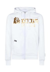 WITH PATCH - Felpa con zip - weiss
