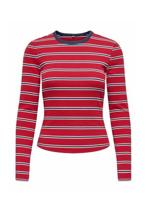 ONLY, ONLVAL L/S O-NECK STRIPE TOP JRS - T-shirt à manches longues - scooter