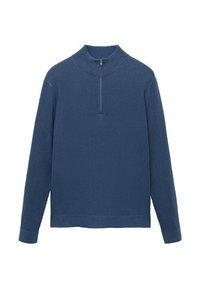 WITH ZIP NECK - Pulover - blue