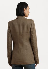 Lauren Ralph Lauren HOUNDSTOOTH DOUBLE BREASTED TWILL BLAZER - Blézer - brown