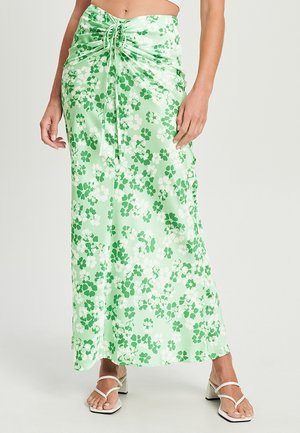 Maxisukňa - sage animal floral