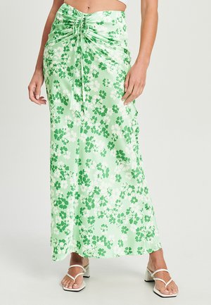 Maxi skirt - sage animal floral